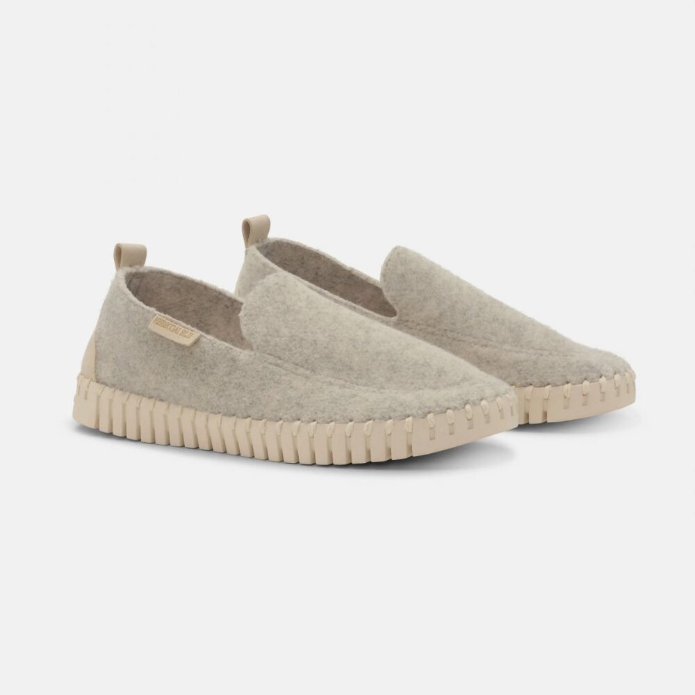 ILSE JACOBSEN HORNBÆK TULIP Felt Loafers - Pumice Stone, New with Box